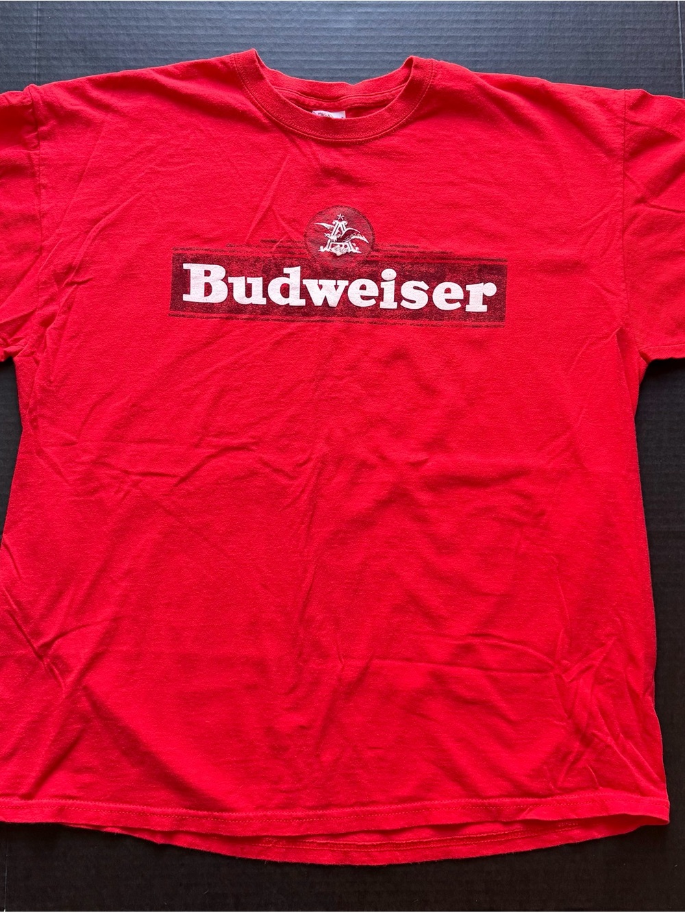 Vintage Budweiser Red Graphic Tee - Men's Casual Shirt XL